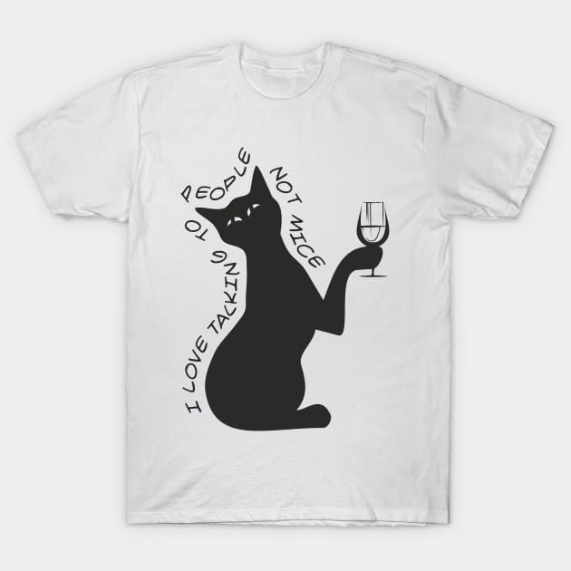 Cat with a glass T-Shirt by aceofspace